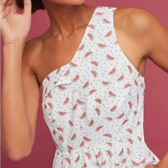 NWT HD in Paris Anthropologie Parkbound Watermelon Dress Sz 10 - Picture 3 of 7